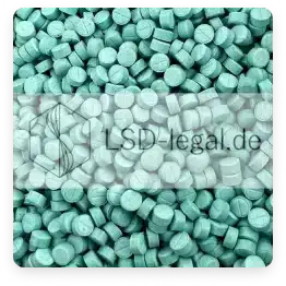 A pile of white pills that is "10mcg 1D-LSD Micro Pellets Lsd legal" with Lsd Legal logo..